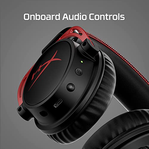 HyperX Cloud Alpha - Auriculares inalámbricos para juegos para PC, batería de 300 horas, auriculares DTS: audio espacial X, espuma viscoelástica, controladores de doble cámara, micrófono con cancelación de ruido, marco de aluminio duradero (Reacondicionad
